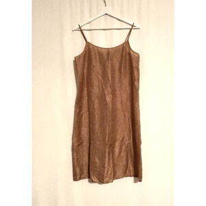 Eileen Fisher Dress XS Womens Crushed Silk Mini Slip On Adj Straps Aline Mini